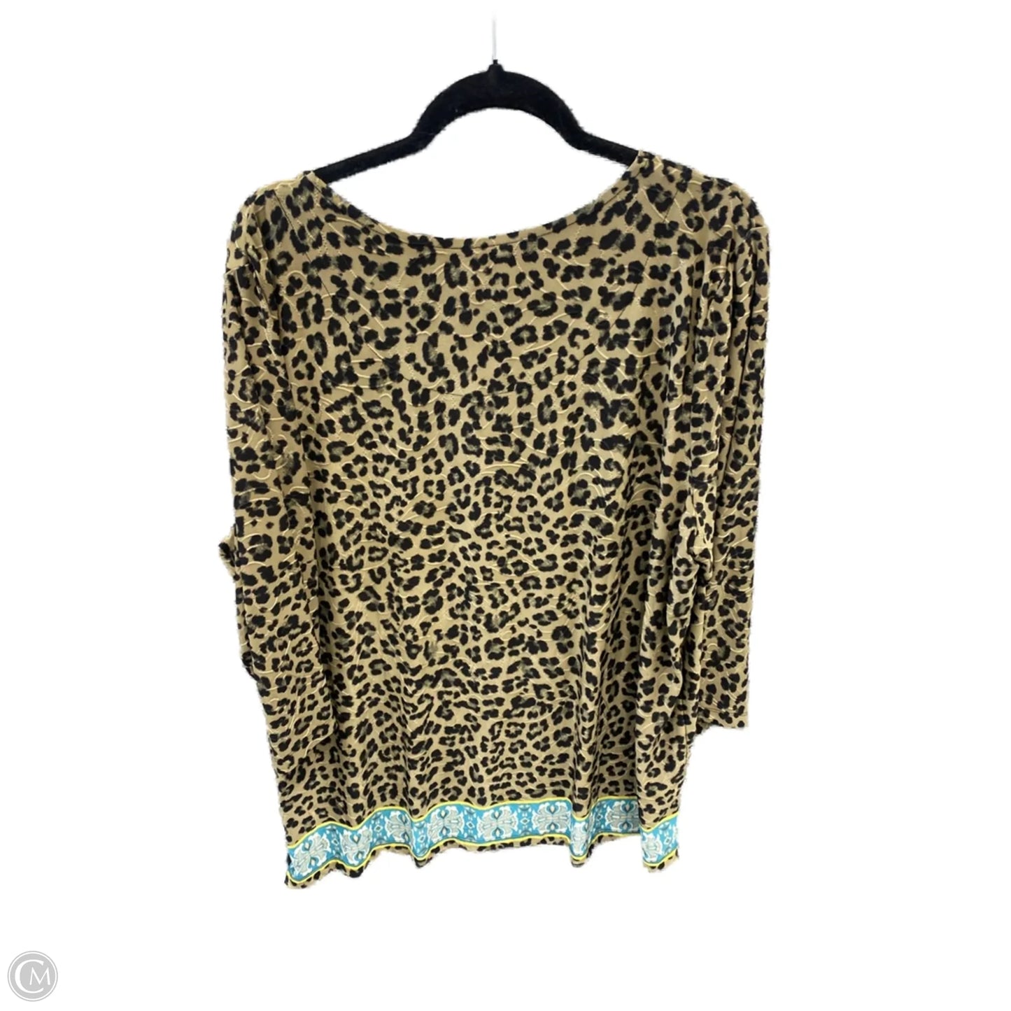 Top Long Sleeve By Jm Collections In Animal Print, Size: 3x