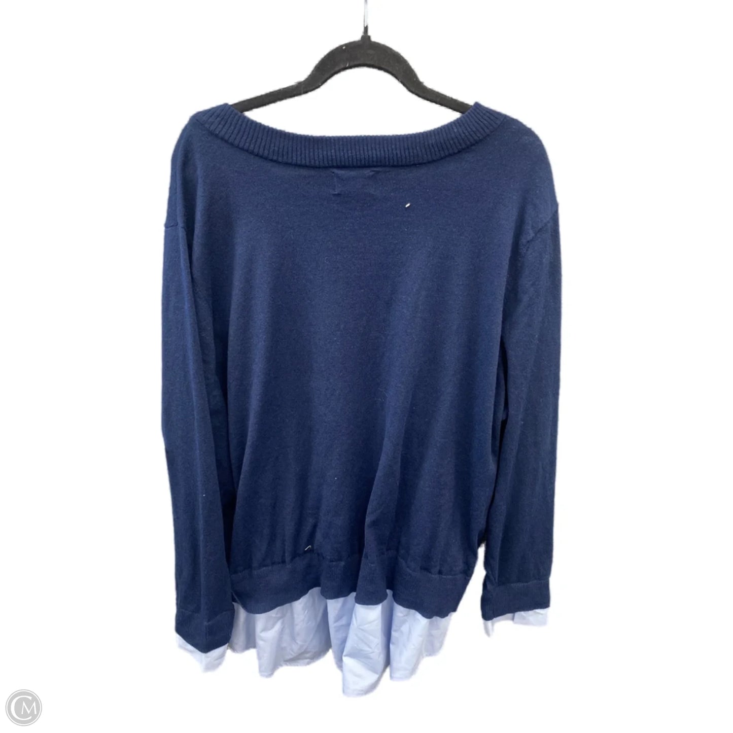 Top Long Sleeve By Croft And Barrow In Blue, Size: 3x