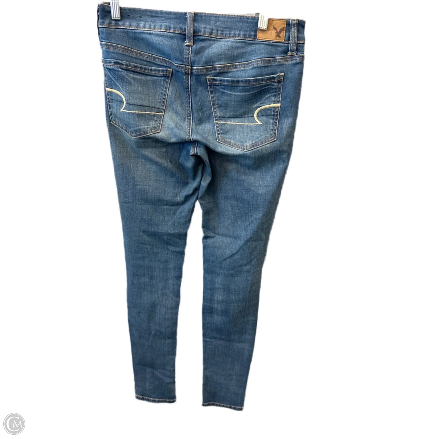 Jeans Skinny By American Eagle In Blue Denim, Size: 8