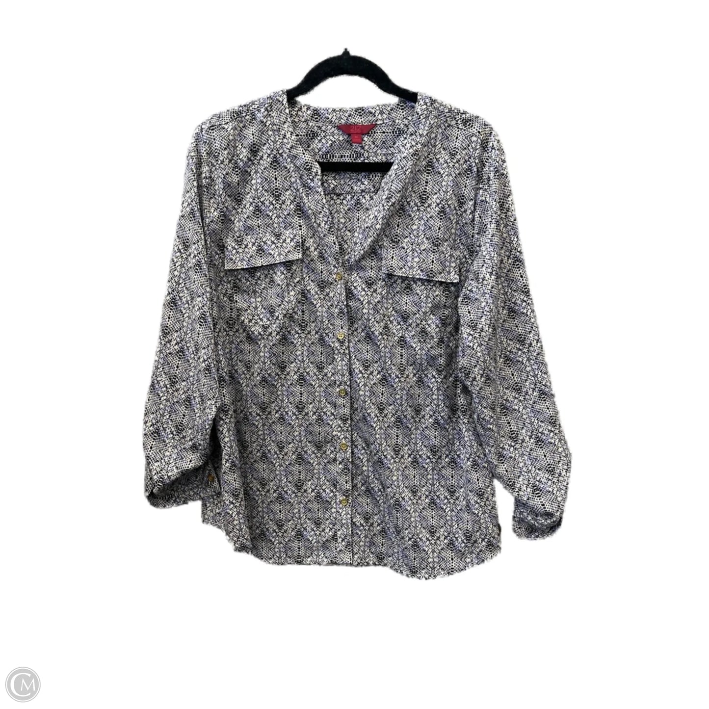 Blouse Long Sleeve By 212 Collection In Blue, Size: Xl