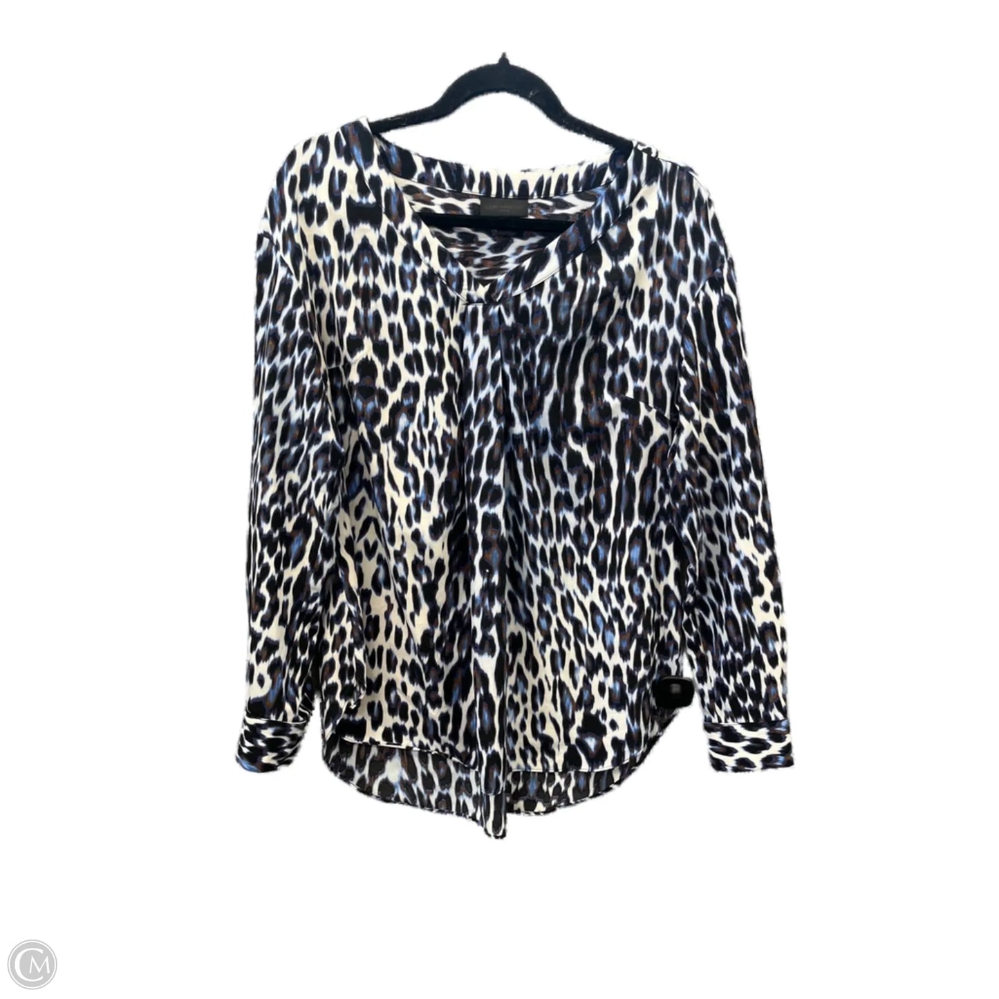 Blouse Long Sleeve By Worthington In Multi-colored, Size: Lp