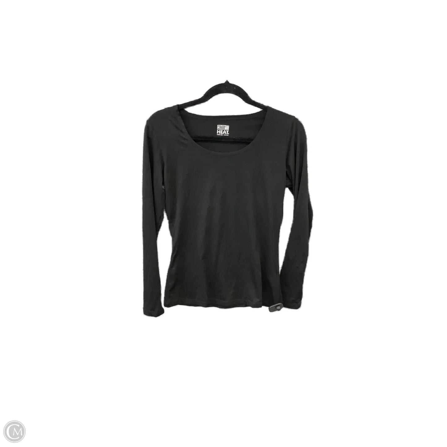 Athletic Top Long Sleeve Collar By 32 Degrees In Black, Size: M