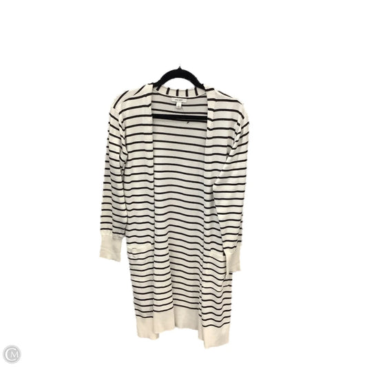 Sweater Cardigan By Nine West In Striped Pattern, Size: S