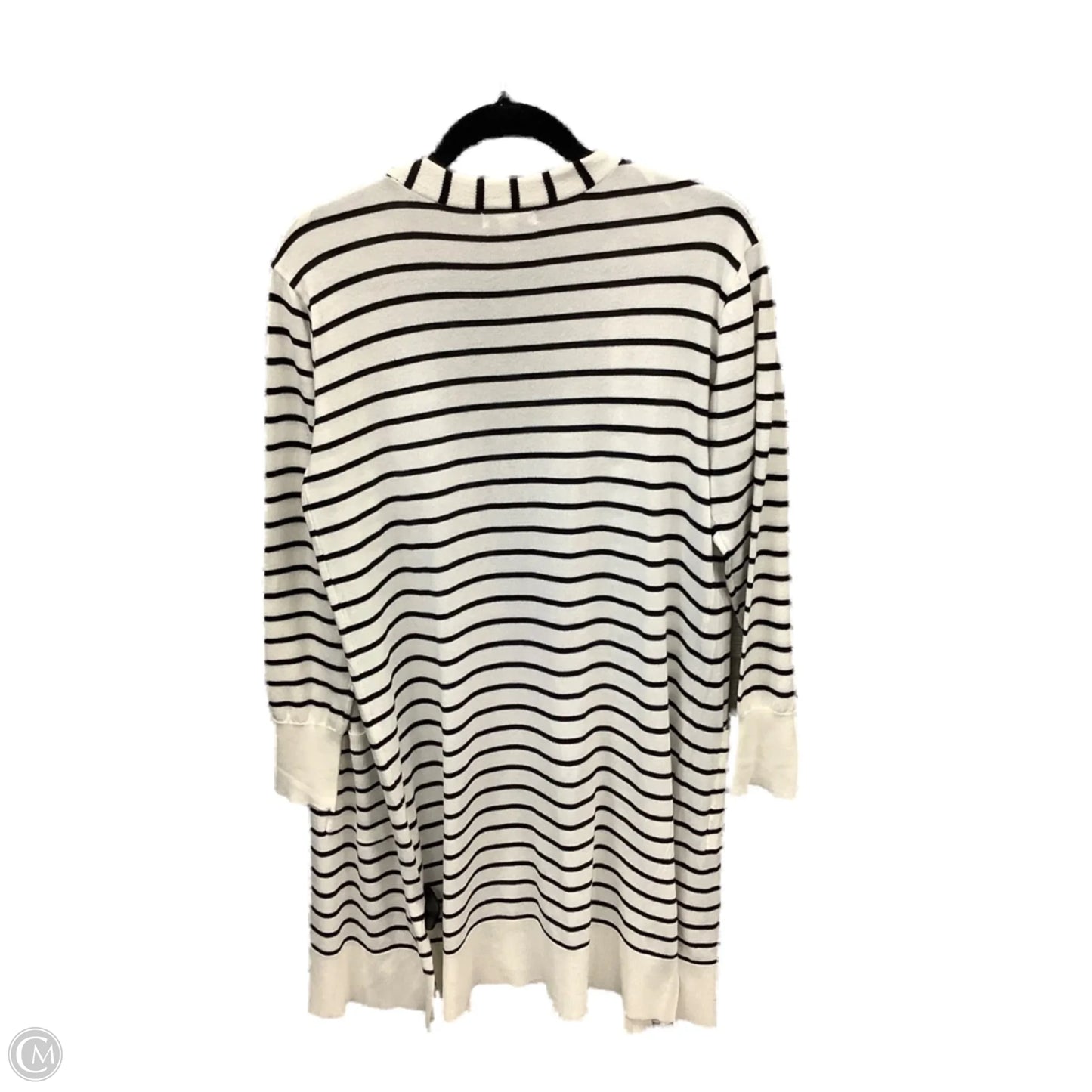 Sweater Cardigan By Nine West In Striped Pattern, Size: S