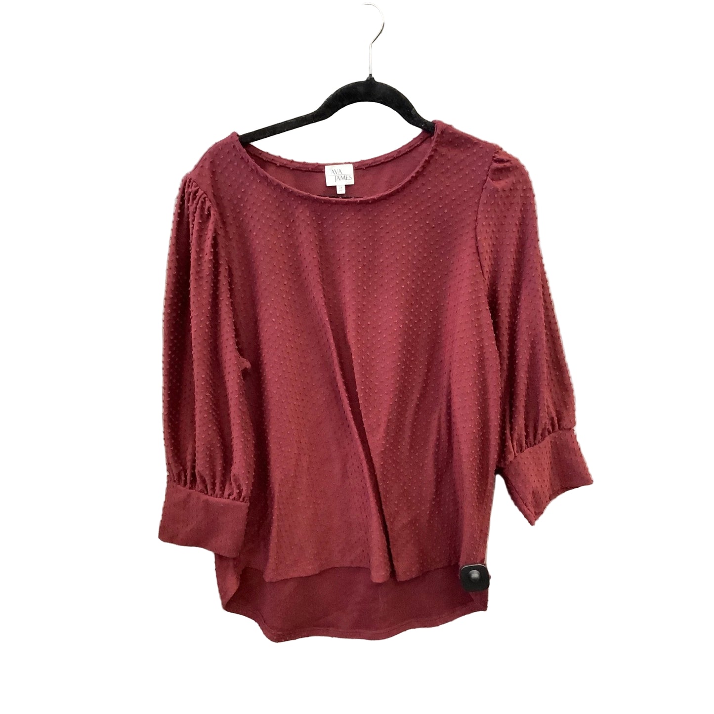 Top 3/4 Sleeve By Ava James In Red, Size: 2x