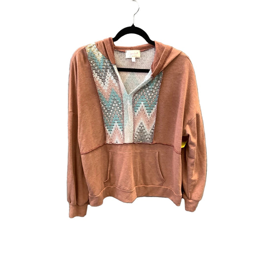 Sweatshirt Hoodie By Clothes Mentor In Peach, Size: L