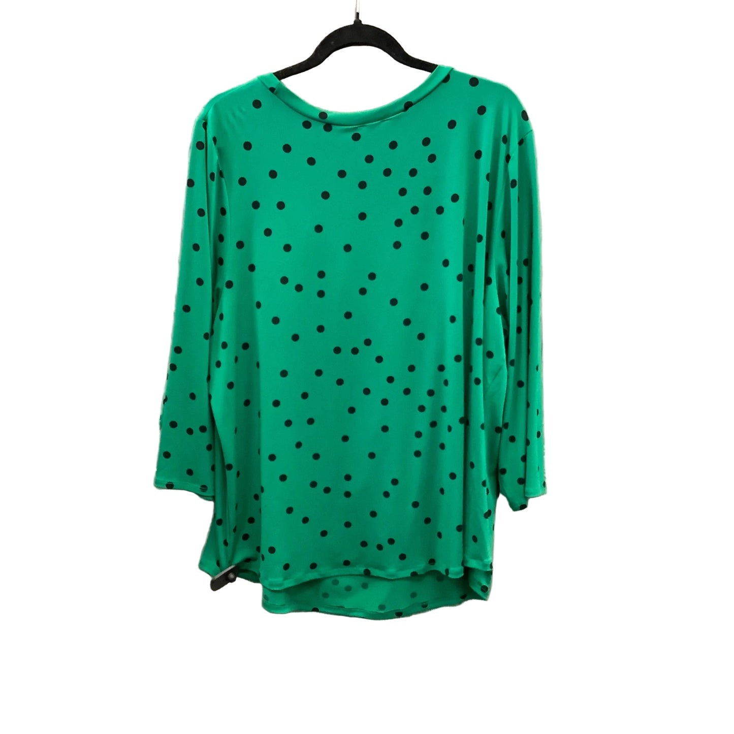 Top 3/4 Sleeve By Worthington In Polkadot Pattern, Size: 2x