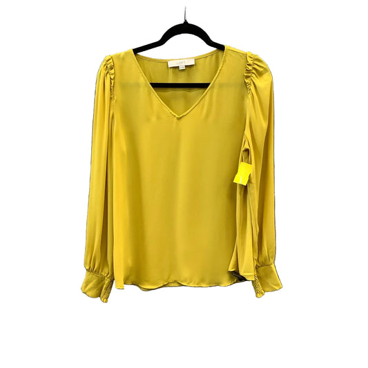 Blouse Long Sleeve By Loft In Yellow, Size: M