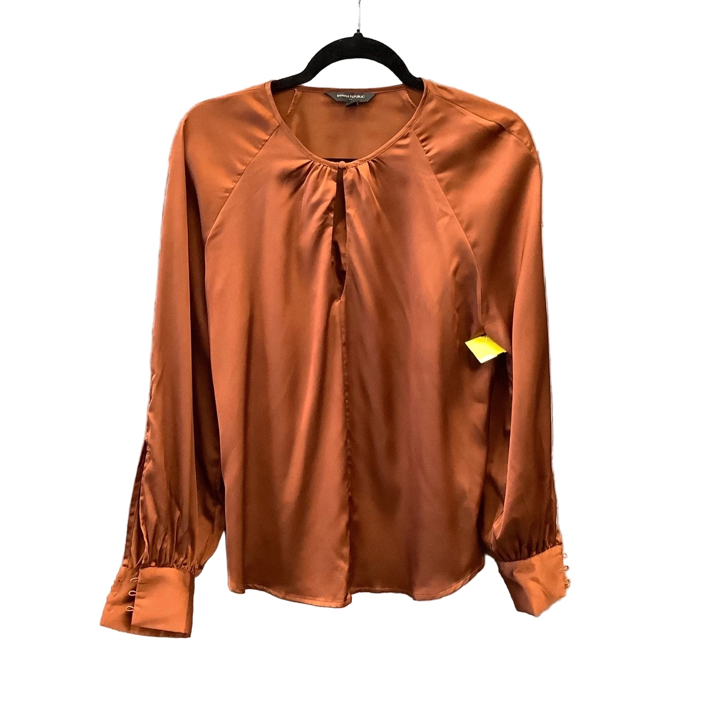 Blouse Long Sleeve By Banana Republic In Orange, Size: M