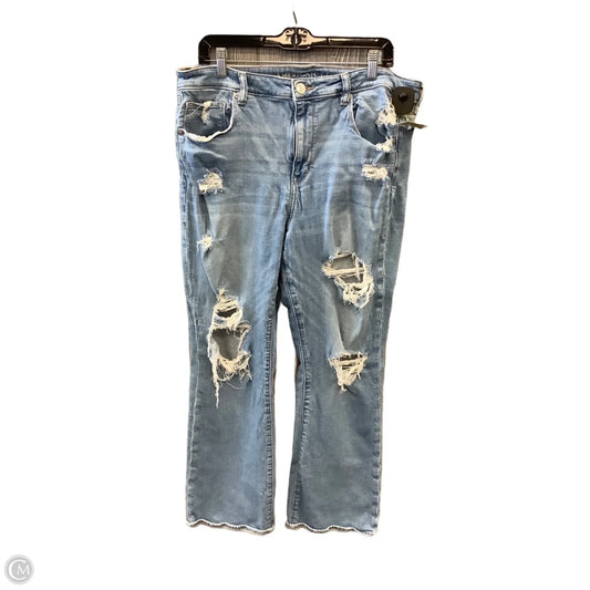 Jeans Straight By American Eagle In Blue Denim, Size: 18