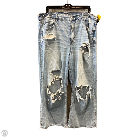 Jeans Wide Leg By American Eagle In Blue Denim, Size: 18