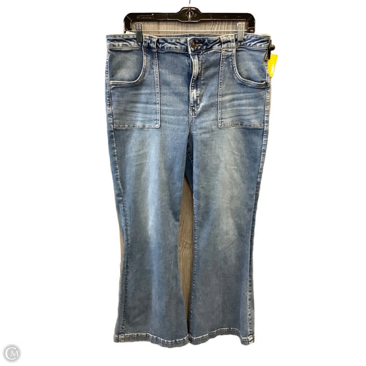 Jeans Wide Leg By American Eagle In Blue Denim, Size: 18
