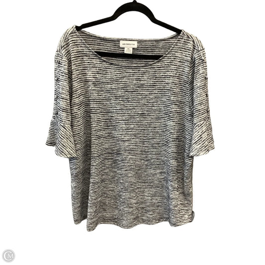 Top Short Sleeve By Liz Claiborne In Striped Pattern, Size: Xxl