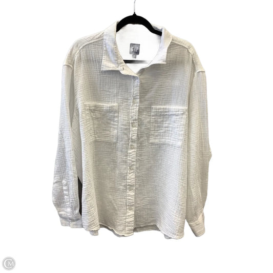 Top Long Sleeve By Gap In White, Size: Xxl