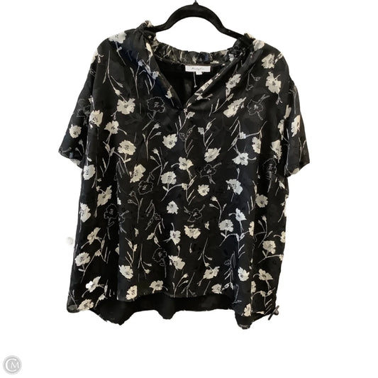 Top Short Sleeve By Monday Fun In Black, Size: 3x