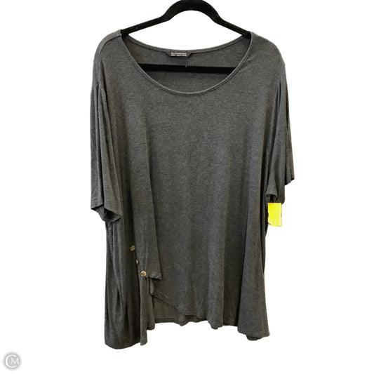 Top Short Sleeve Basic By Bloomchic In Grey, Size: 2x