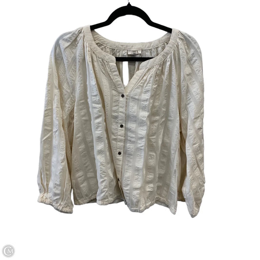 Top Long Sleeve By Ana In Cream, Size: L