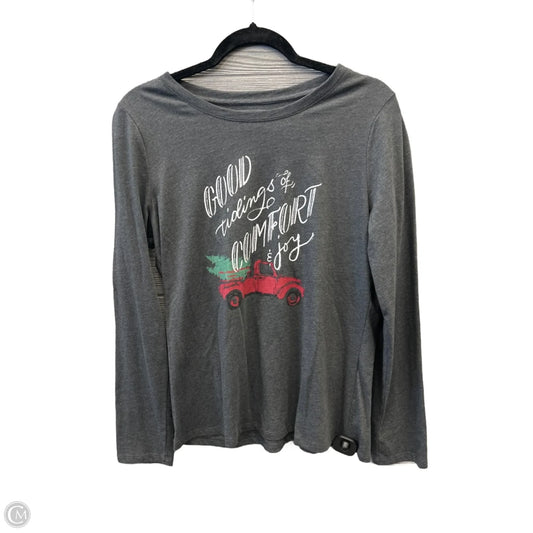 Top Long Sleeve By Sonoma In Grey, Size: M