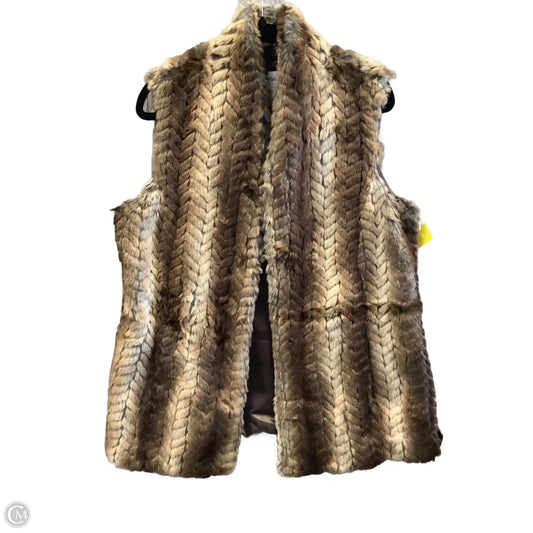 Vest Faux Fur & Sherpa By Liz Claiborne In Brown, Size: L