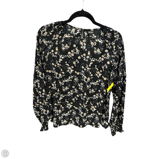 Top Long Sleeve By Ana In Black, Size: M