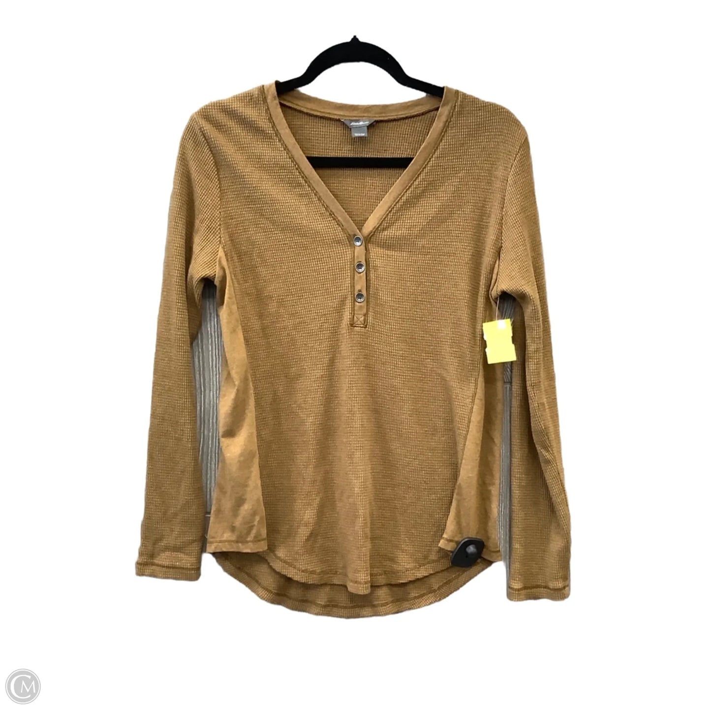 Top Long Sleeve Basic By Eddie Bauer In Brown, Size: M