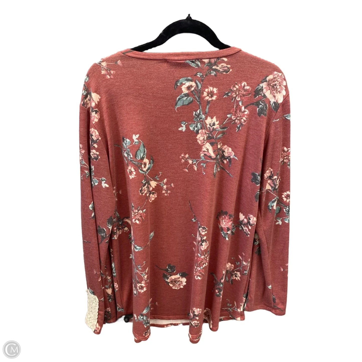 Top Long Sleeve By Acting Pro In Floral Print, Size: 2x