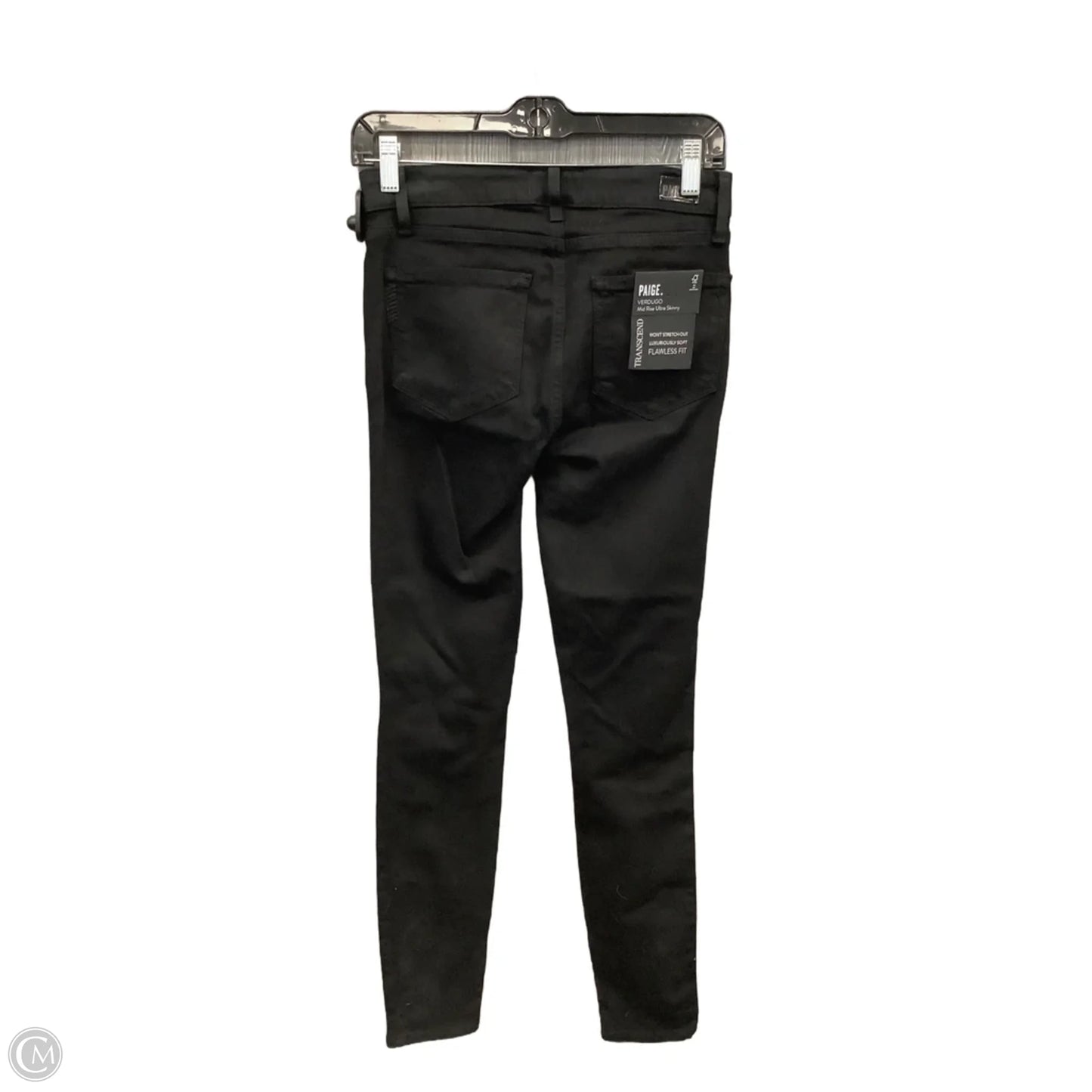 Jeans Skinny By Paige In Black Denim, Size: 4