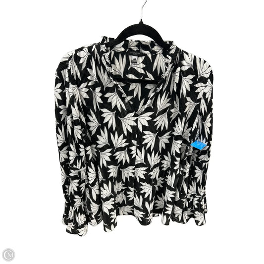 Top Long Sleeve By Ann Taylor In Black & White, Size: Mp