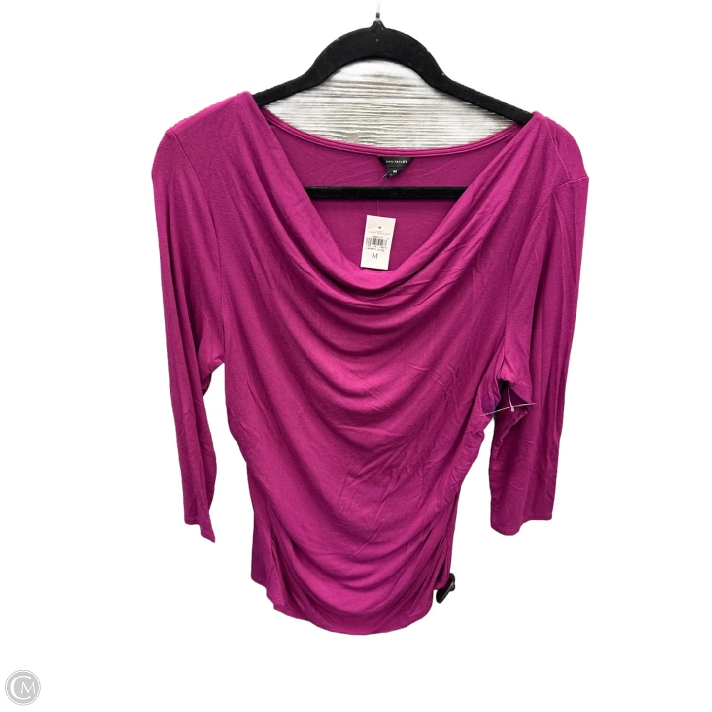 Top Long Sleeve Basic By Ann Taylor In Purple, Size: M