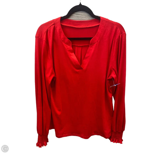 Top Long Sleeve By Clothes Mentor In Red, Size: L