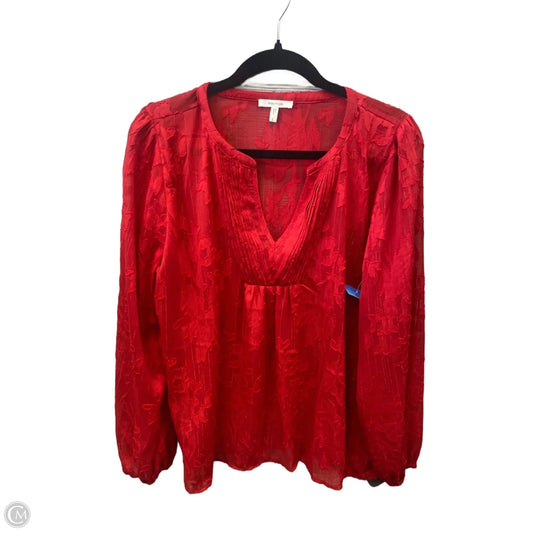 Top Long Sleeve By Maurices In Red, Size: L