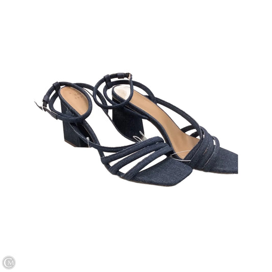 Sandals Heels Block By A New Day In Blue Denim, Size: 11