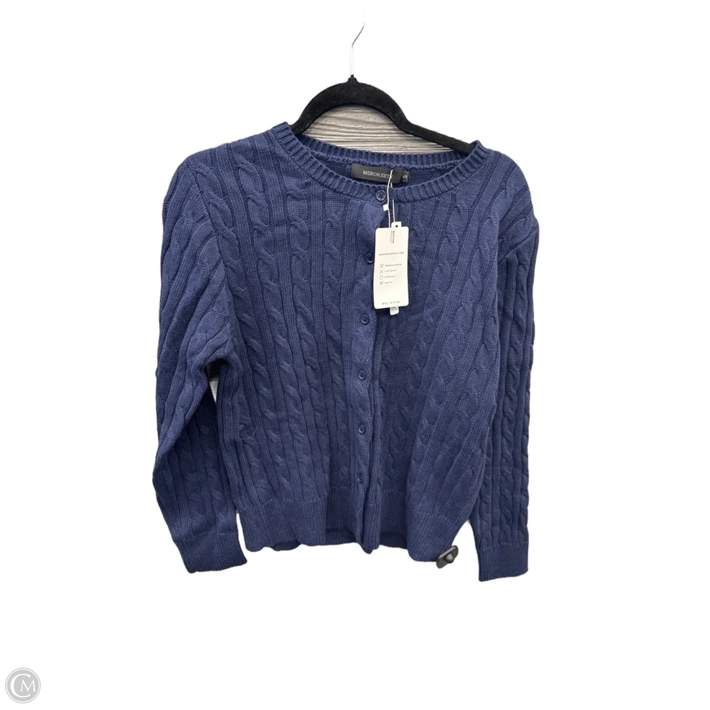 Sweater Cardigan By Merokeety In Blue, Size: S