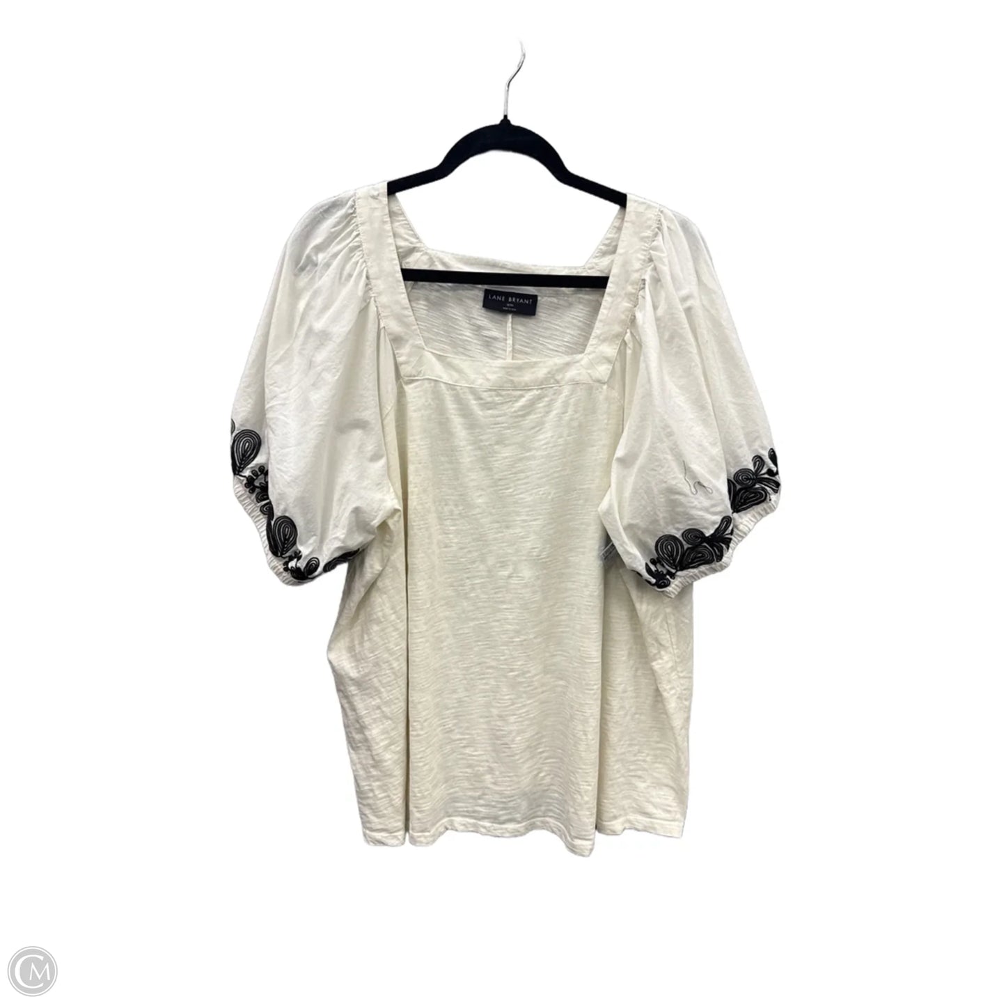 Top Short Sleeve By Lane Bryant In Cream, Size: Xxl