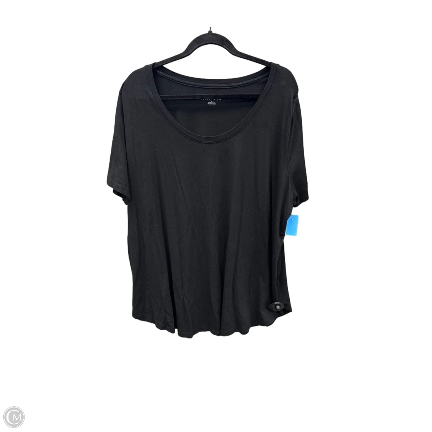 Top Short Sleeve Basic By Ava & Viv In Black, Size: 2x