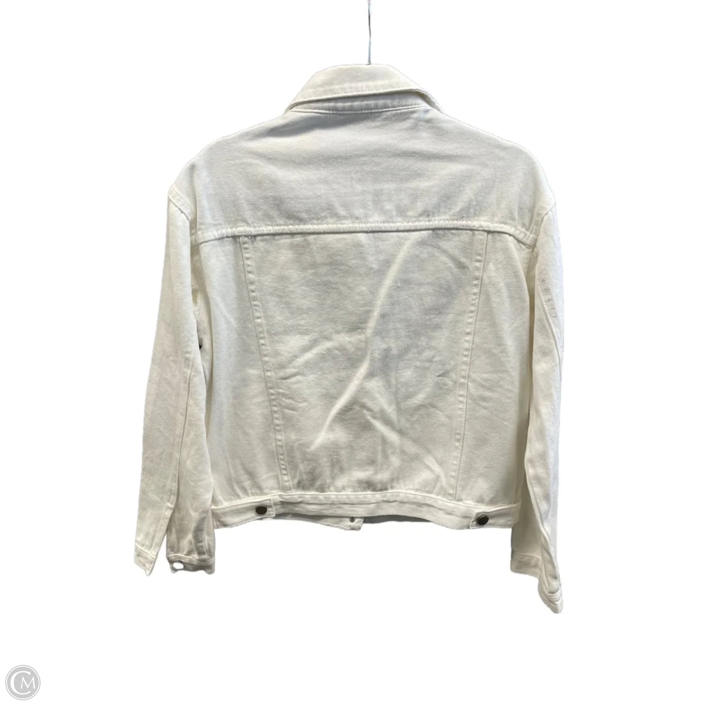 Jacket Denim By Clothes Mentor In White Denim, Size: L