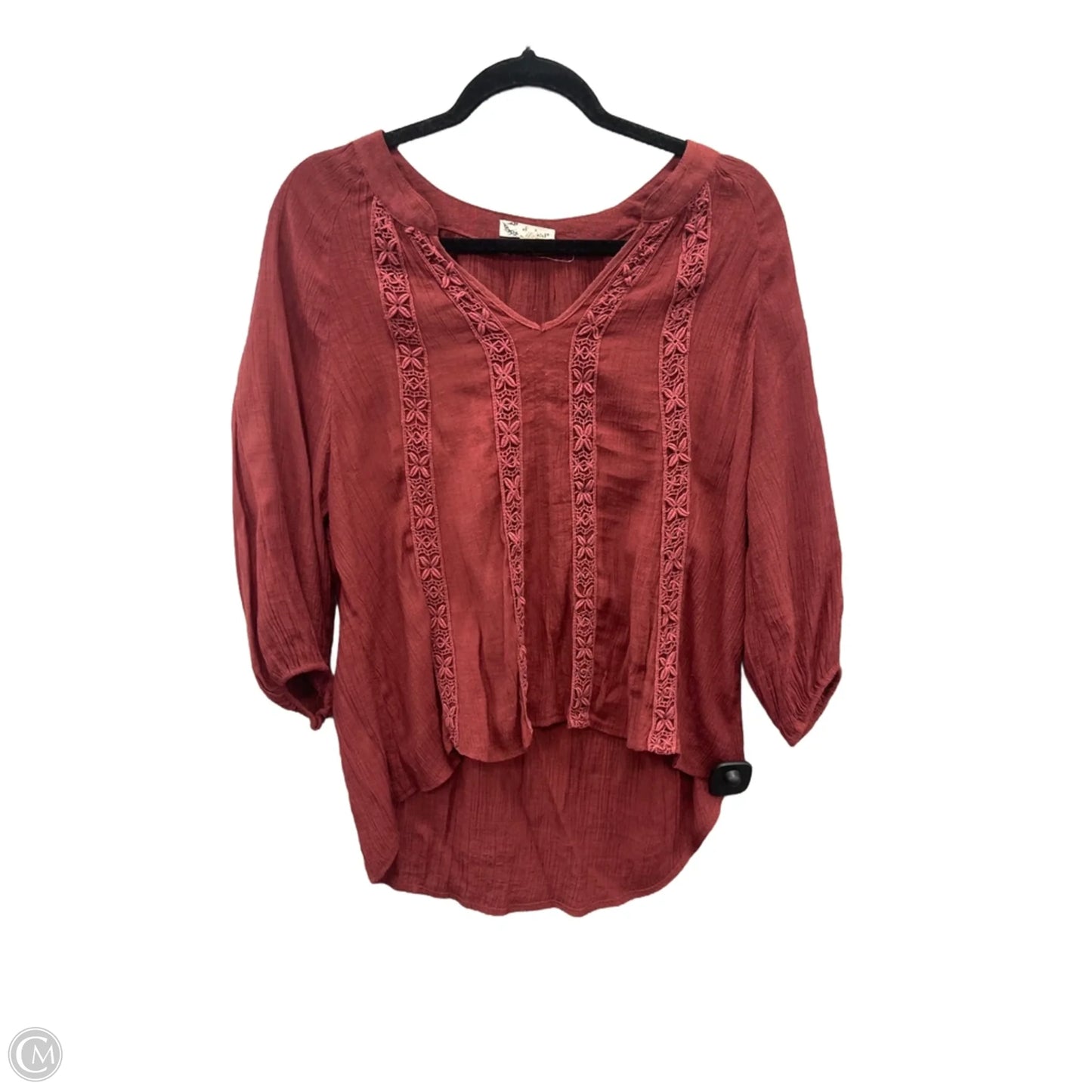 Top Long Sleeve By Clothes Mentor In Red, Size: L