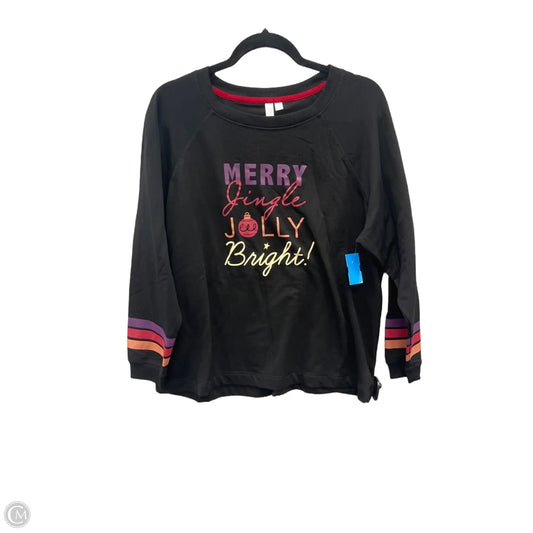 Top Long Sleeve By Joyspun In Black, Size: L