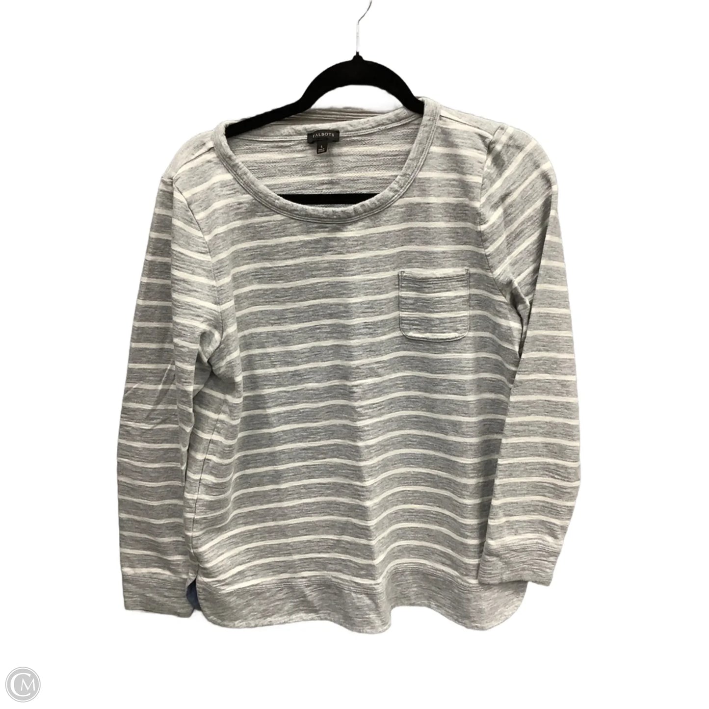 Top Long Sleeve By Talbots In Striped Pattern, Size: L