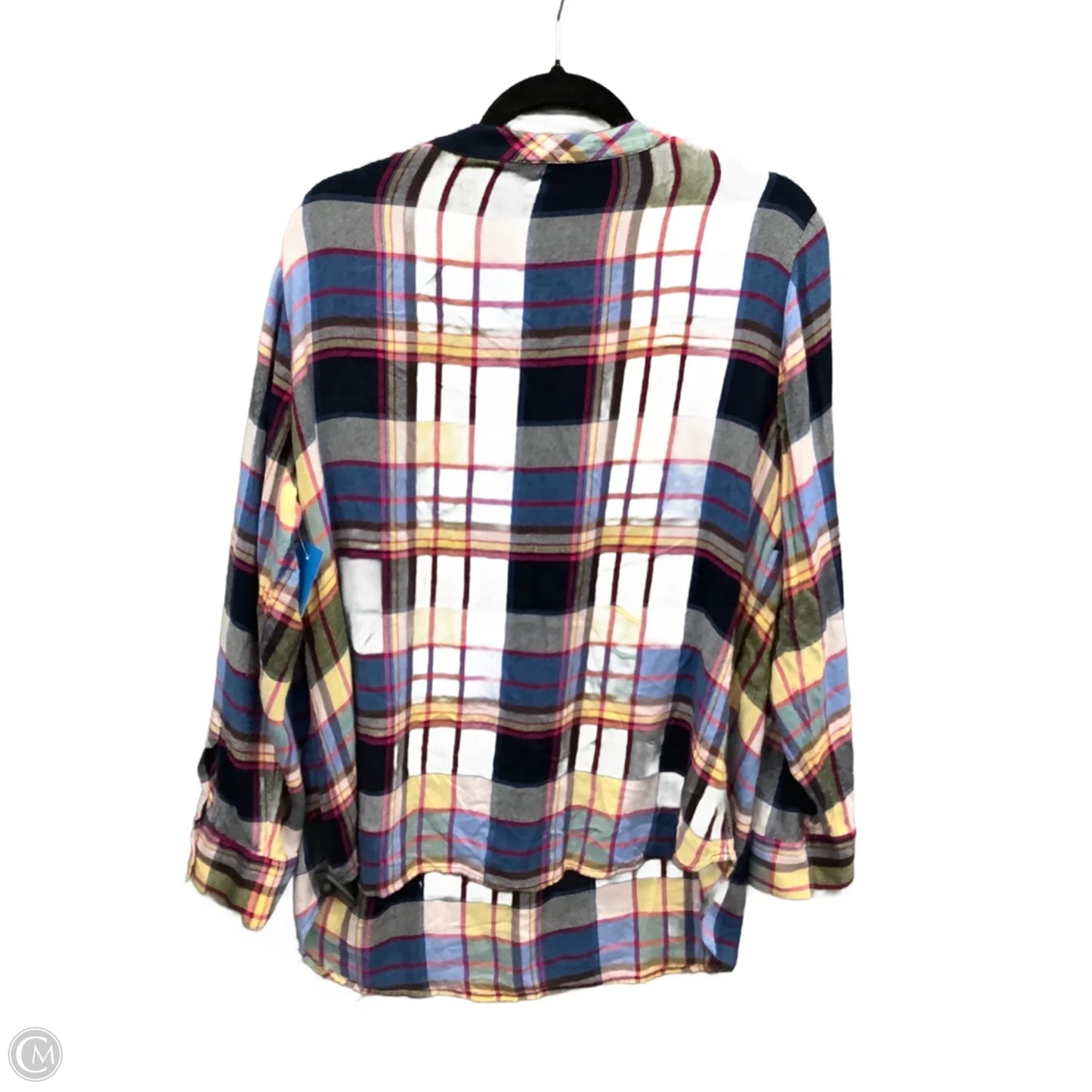 Top Long Sleeve By Talbots In Plaid Pattern, Size: 2x