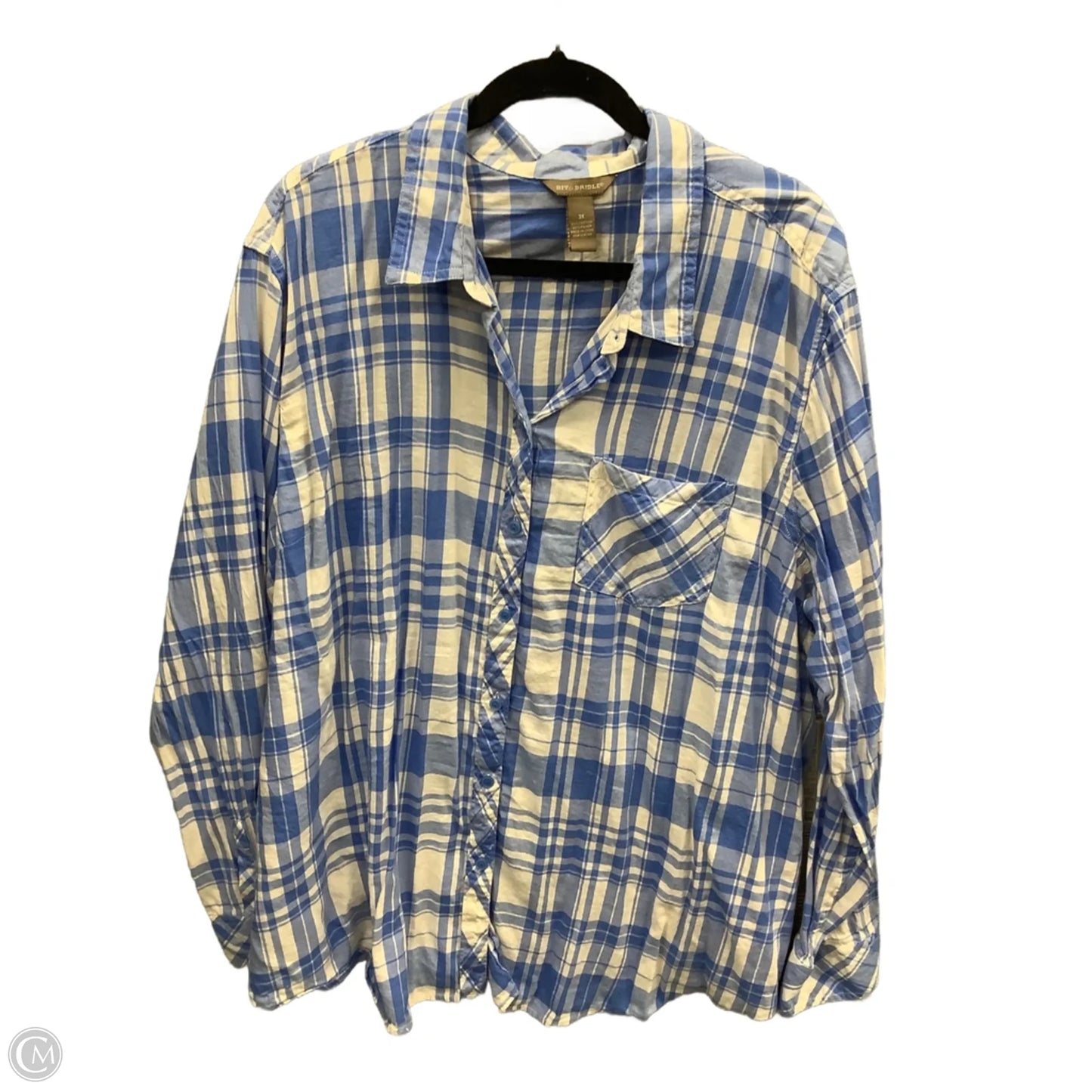 Top Long Sleeve By Clothes Mentor In Plaid Pattern, Size: 3x