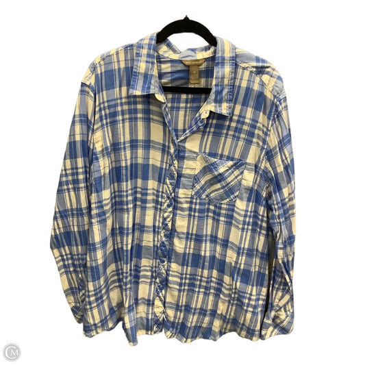 Top Long Sleeve By Clothes Mentor In Plaid Pattern, Size: 3x