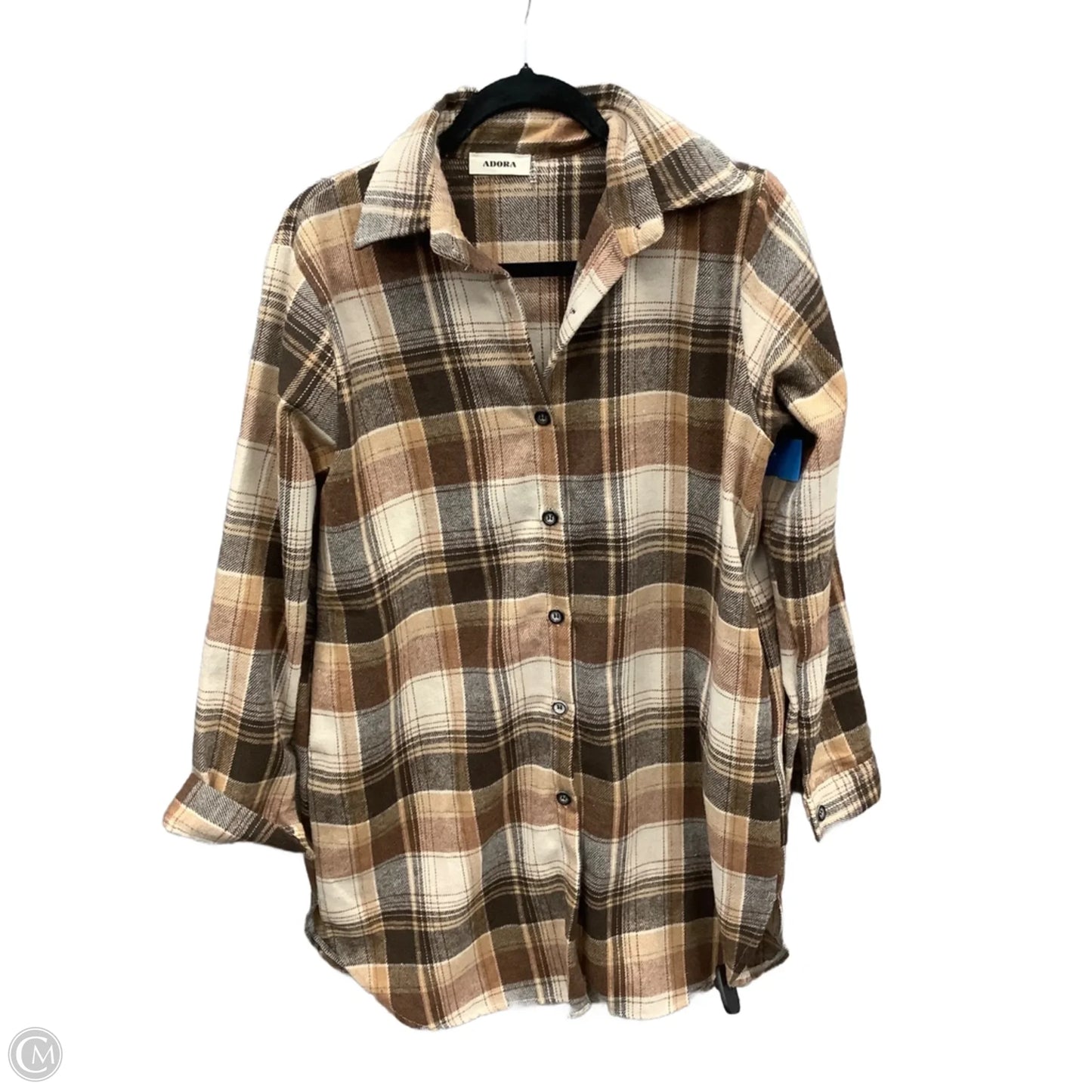 Jacket Shirt By Adora In Plaid Pattern, Size: S