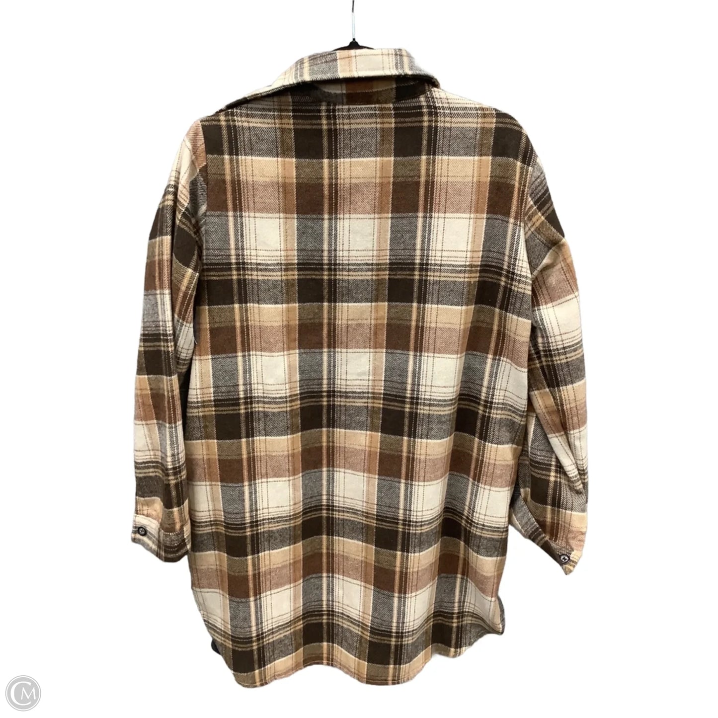 Jacket Shirt By Adora In Plaid Pattern, Size: S