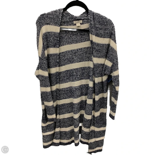 Sweater Cardigan By Lucky Brand In Striped Pattern, Size: S