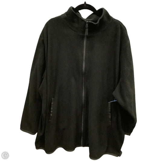 Jacket Fleece By Woman Within In Black, Size: 3x