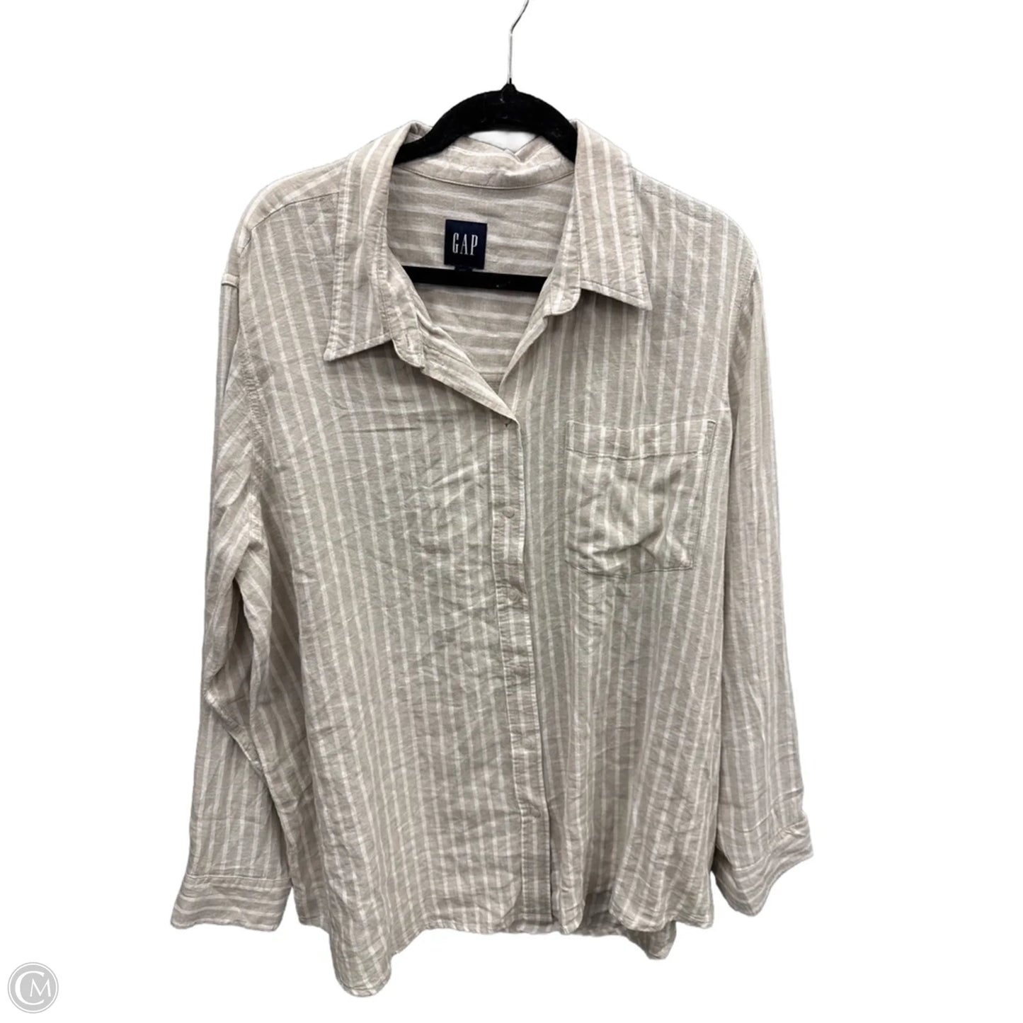 Top Long Sleeve By Gap In Striped Pattern, Size: Xxl