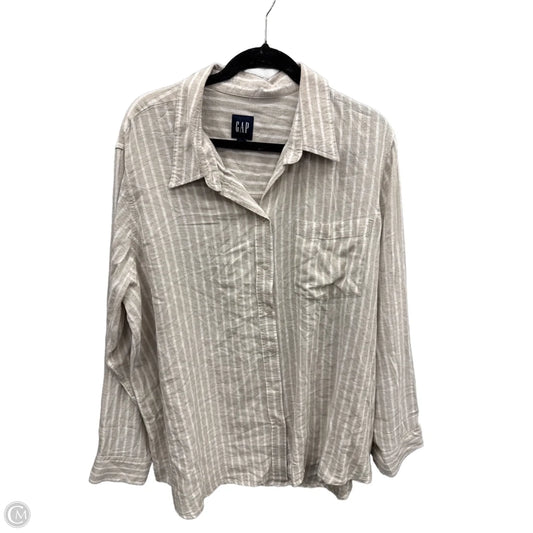 Top Long Sleeve By Gap In Striped Pattern, Size: Xxl
