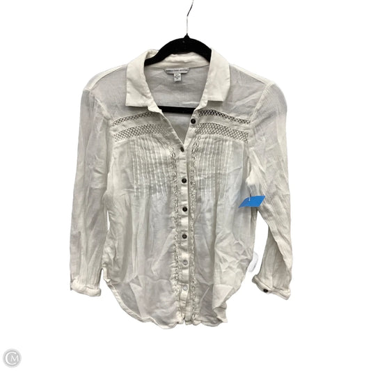 Top Long Sleeve By American Eagle In Cream, Size: S