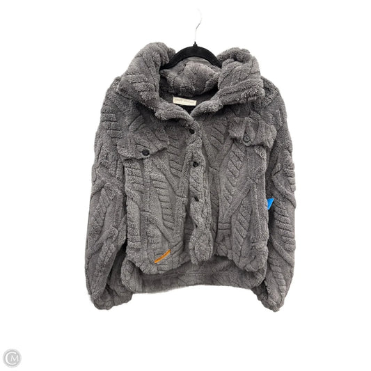 Jacket Faux Fur & Sherpa By Simply Southern In Grey, Size: L